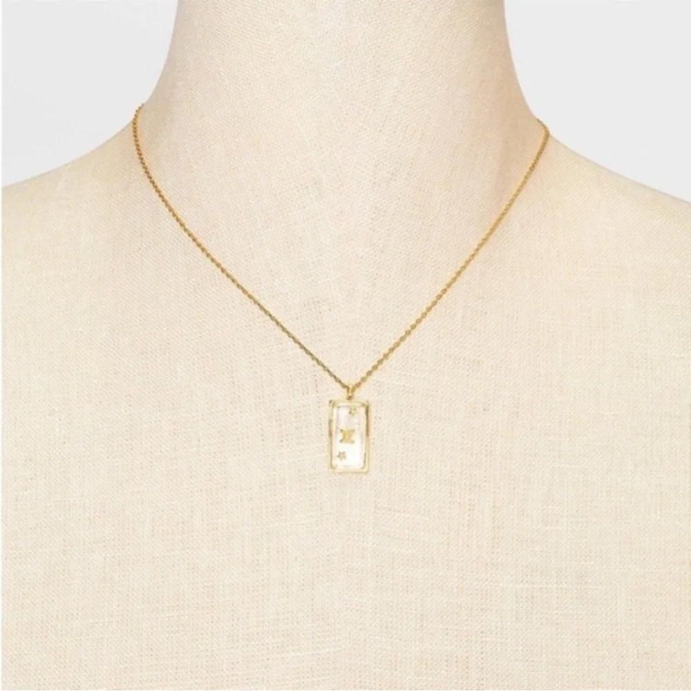14K Gold Dipped Zodiac Scorpio‎ Cubic Zirconia Pierced Glass Necklace NWT